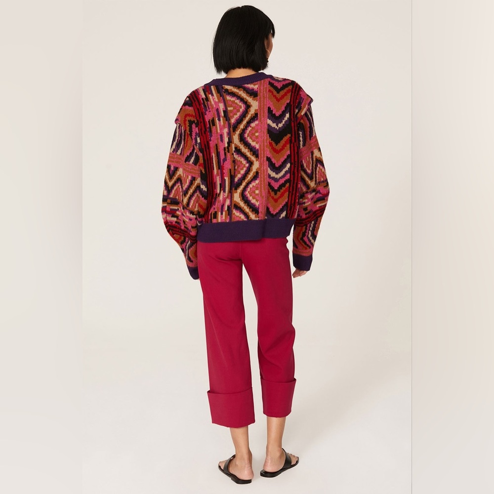 Farm Rio Boho Multicolor Striped Patchwork Knit S… - image 4